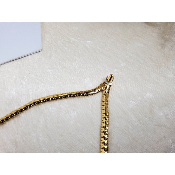 vintage unisex gold tone heavy snake chain chocker necklace - Picture 5 of 5